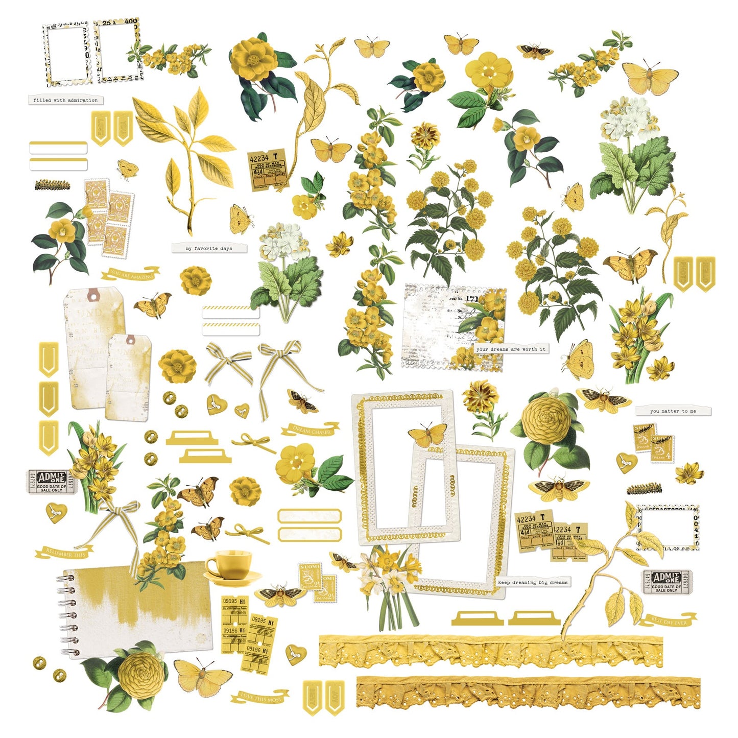 49 And Market Color Swatch: Ochre Mini Laser Cut Outs - Elements
