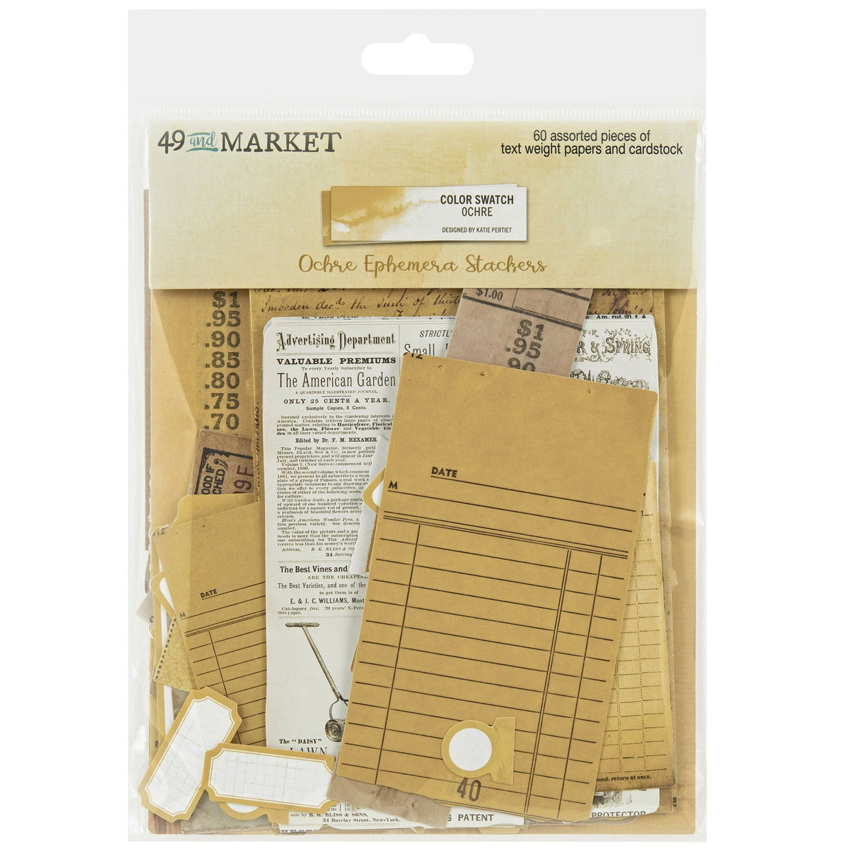 49 And Market Color Swatch: Ochre Ephemera Stackers - 60 Pcs