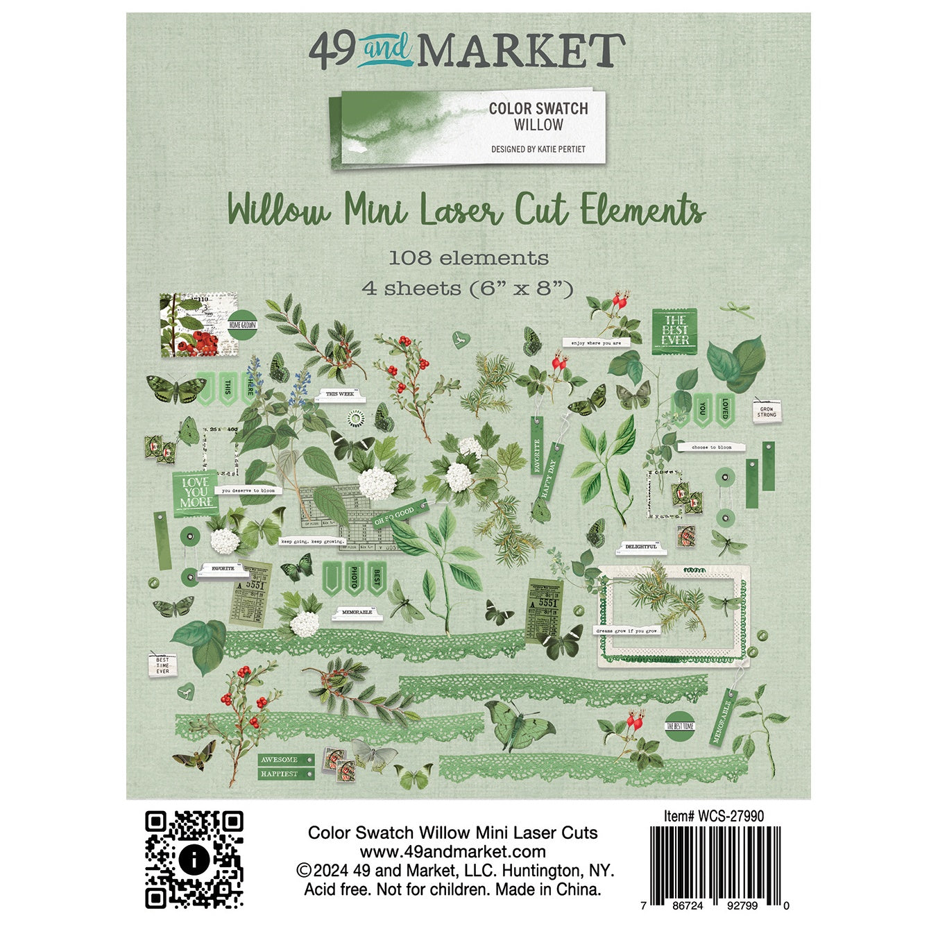 49 And Market Color Swatch: Willow Mini Laser Cut Outs - Elements