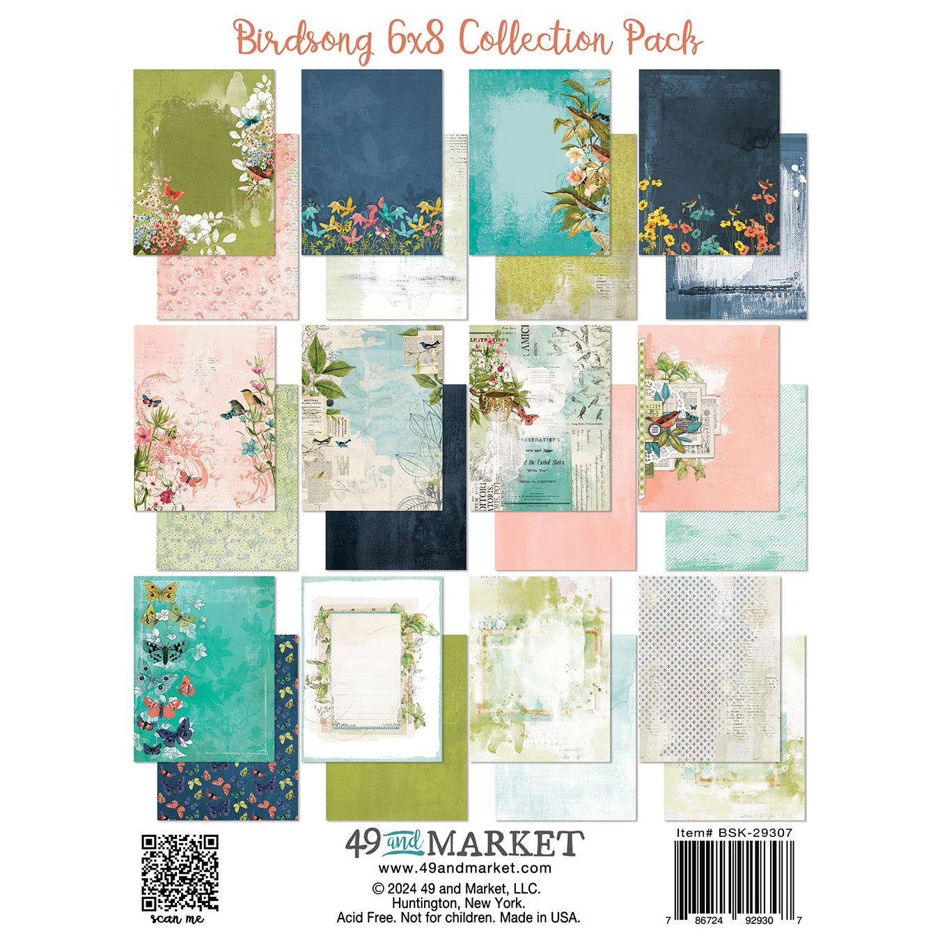 49 And Market Birdsong Collection Pack 6"X8"