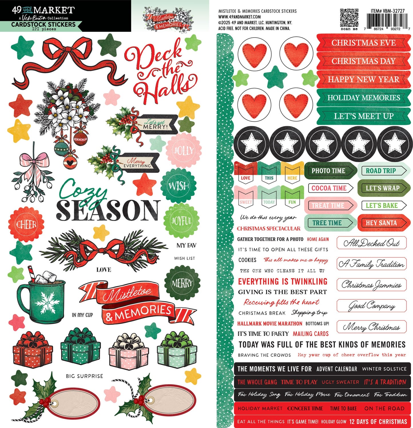 49 And Market Mistletoe And Memories Cardstock Stickers