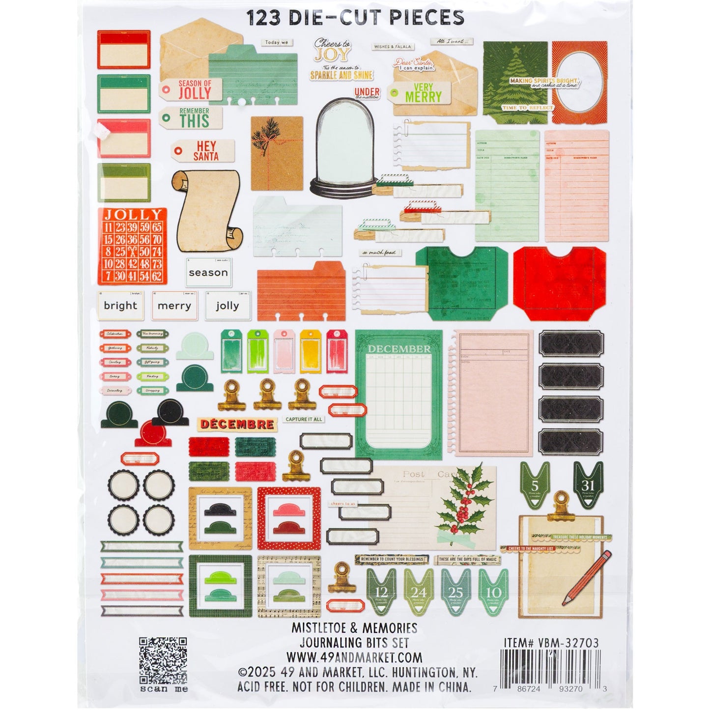 49 And Marketing Mistletoe And Memories Die-Cuts - Journaling