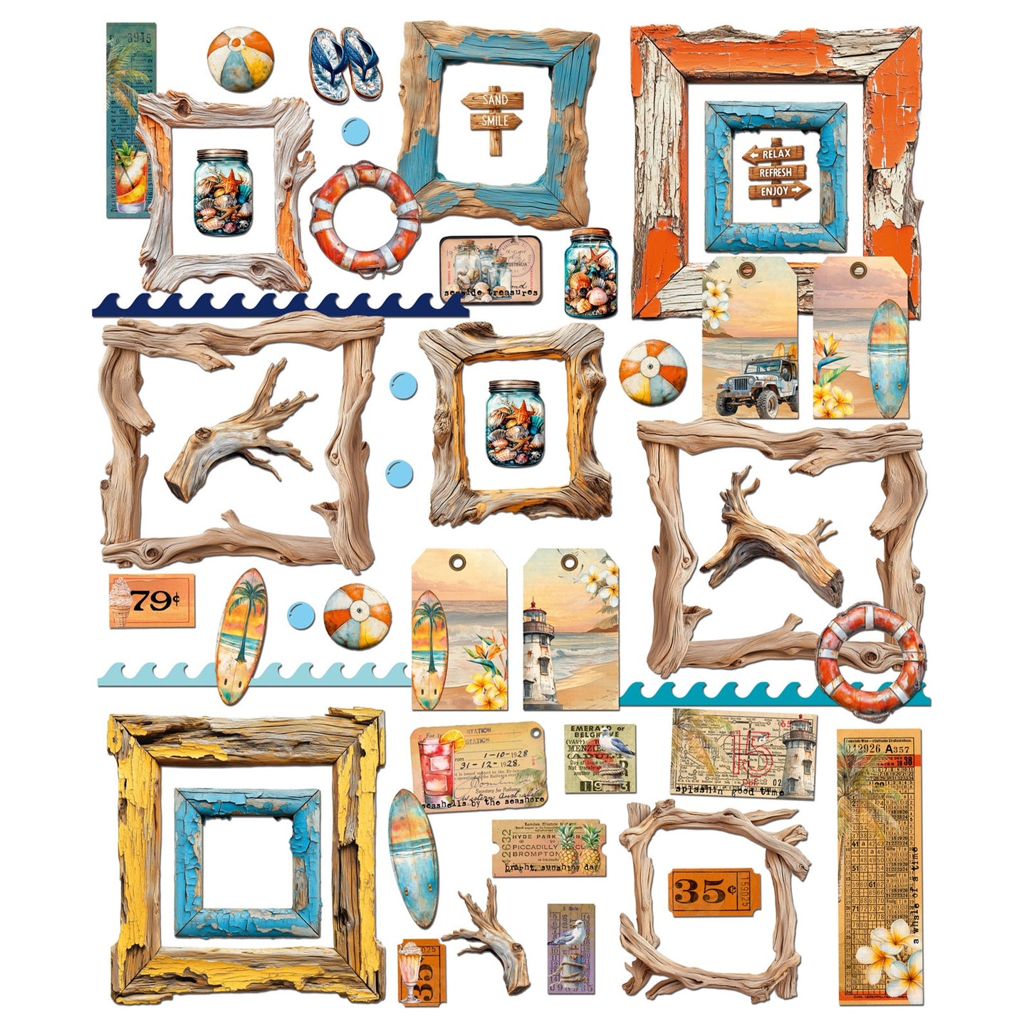 49 And Market Beach Vibes Die-Cuts - Elements