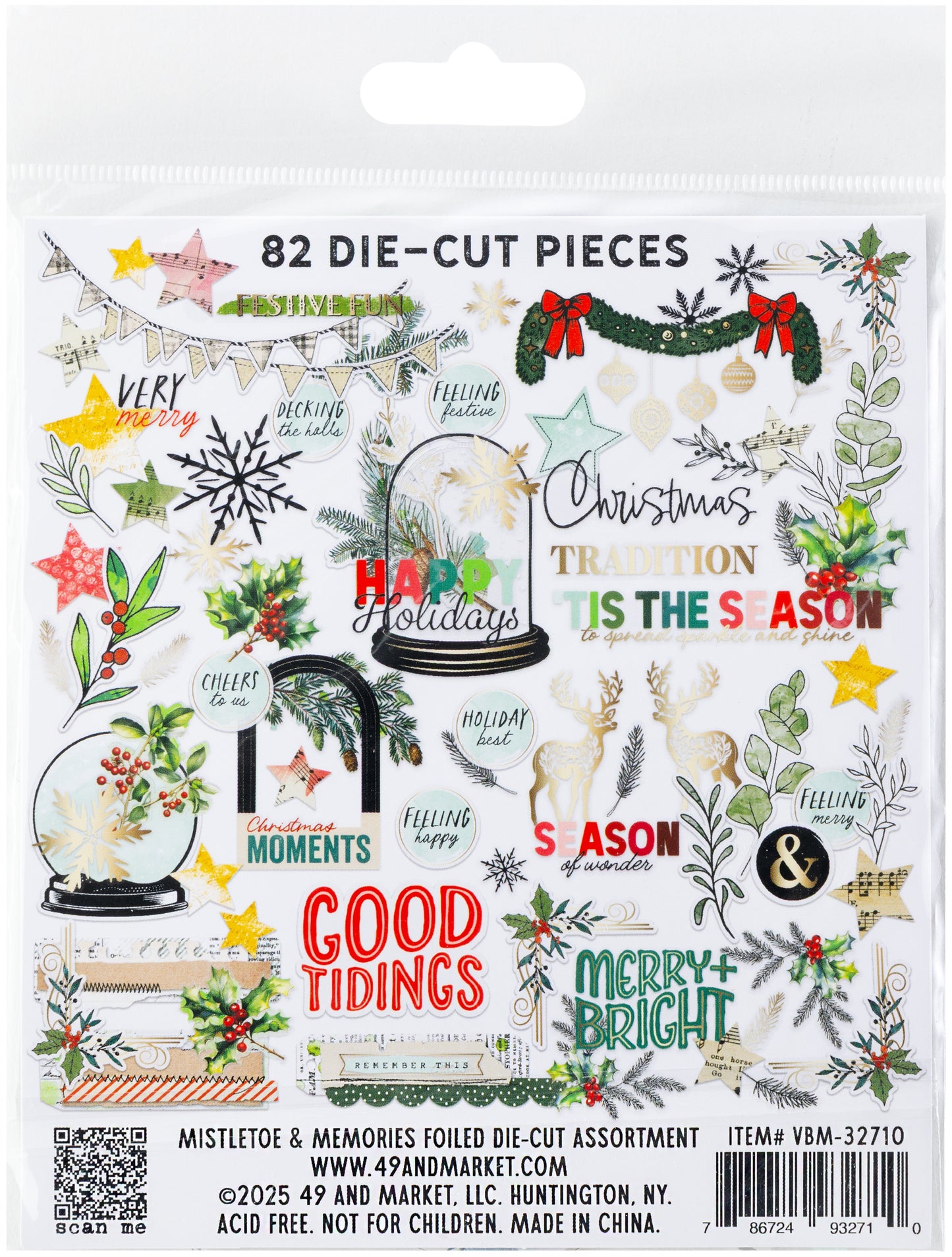 49 And Marketing Mistletoe And Memories Die-Cuts - Foiled