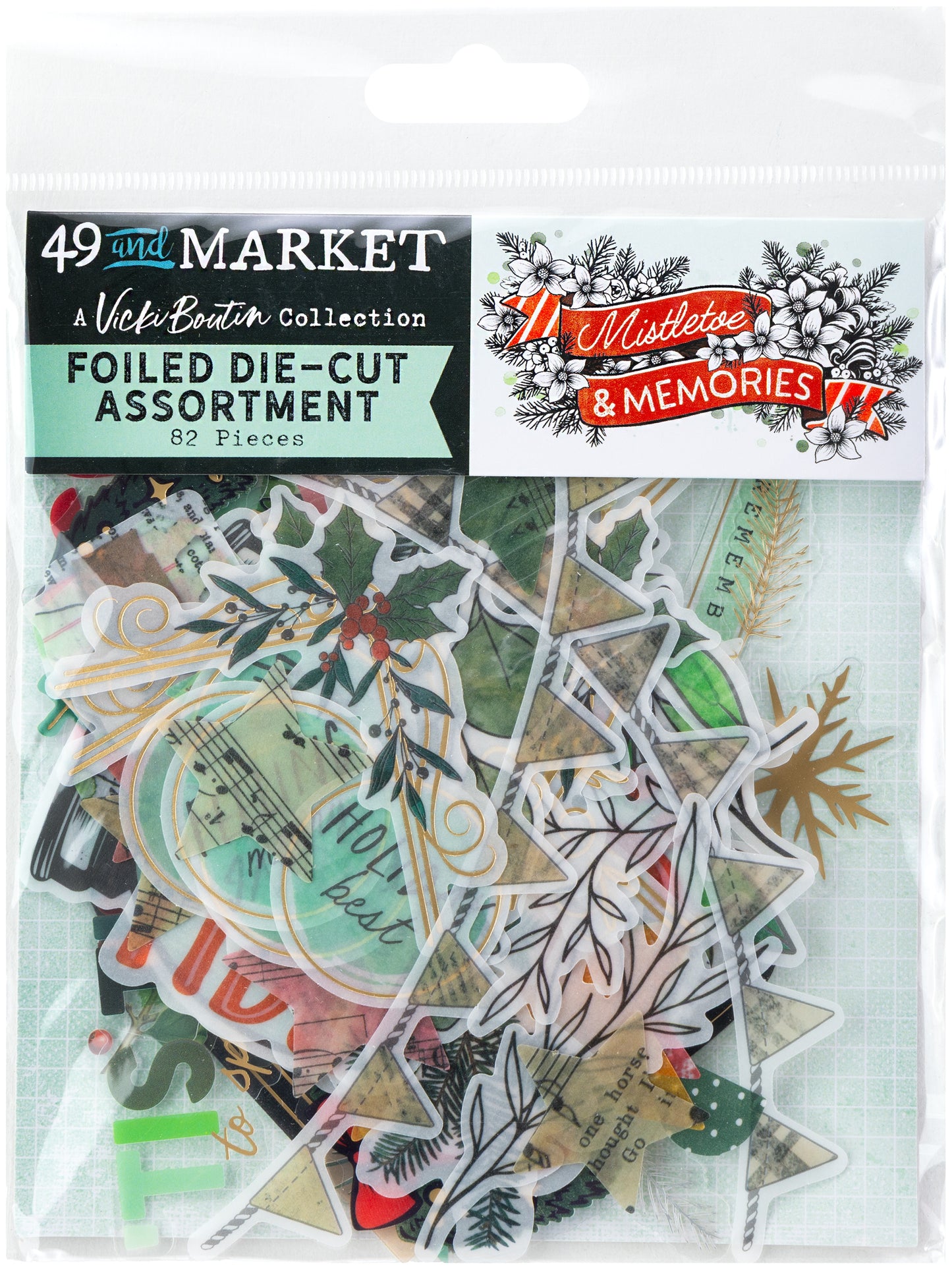 49 And Marketing Mistletoe And Memories Die-Cuts - Foiled