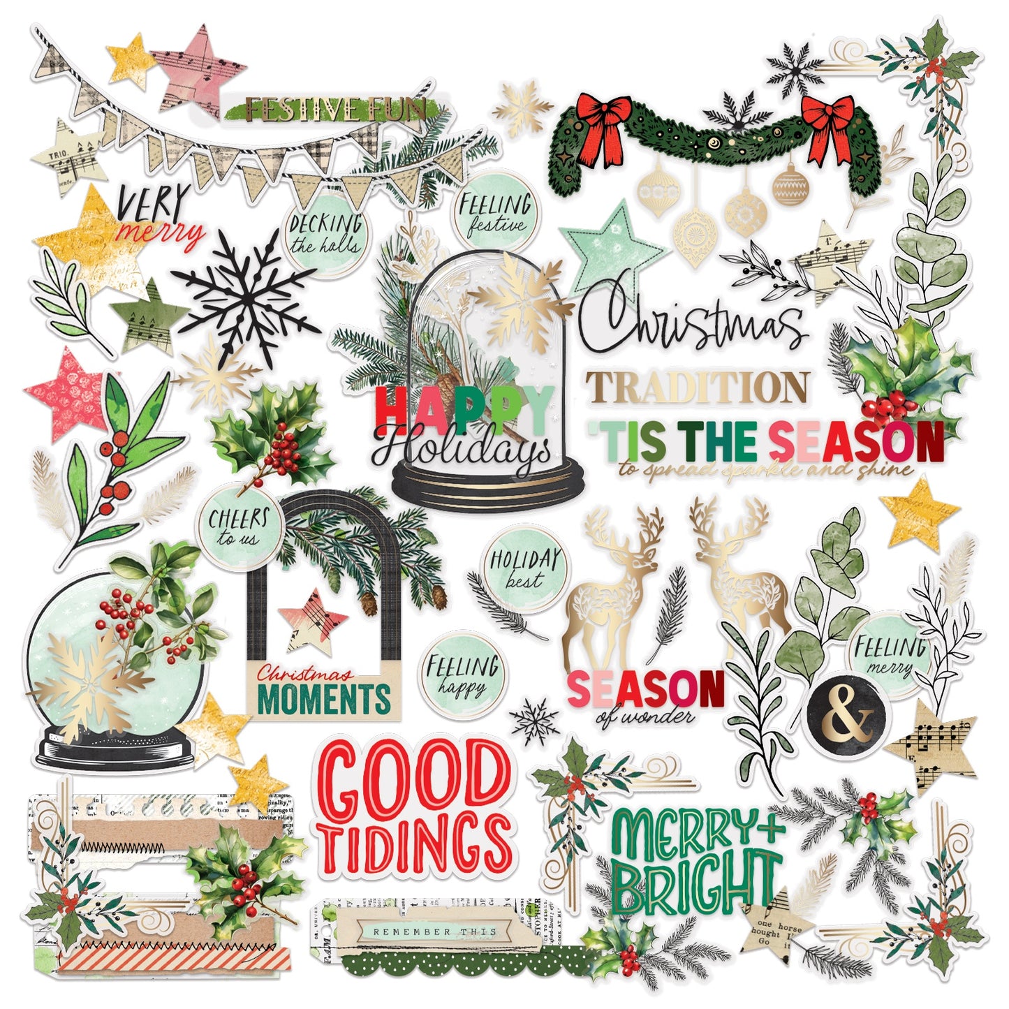 49 And Marketing Mistletoe And Memories Die-Cuts - Foiled