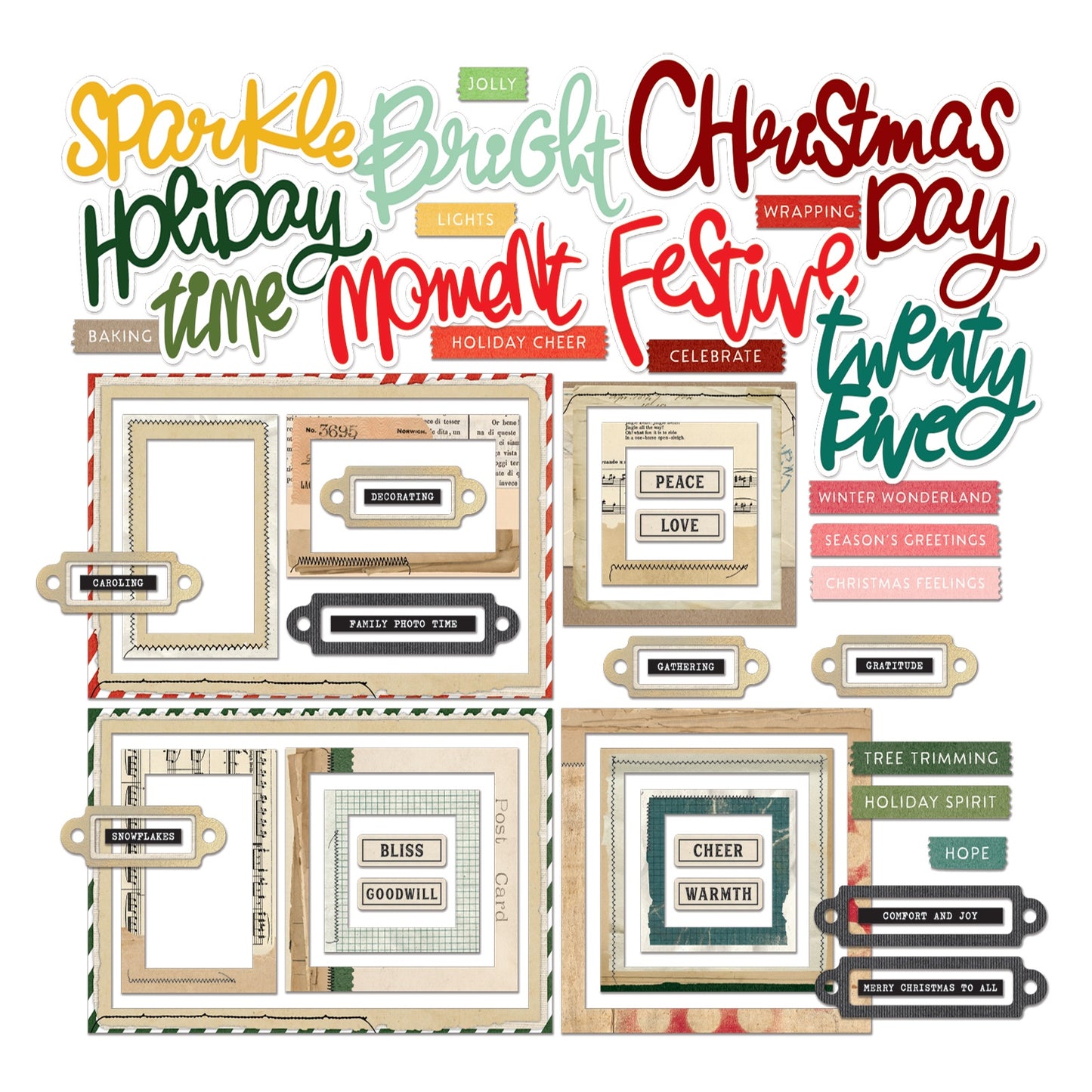 49 And Market Mistletoe And Memories Chipboard Set - Basics