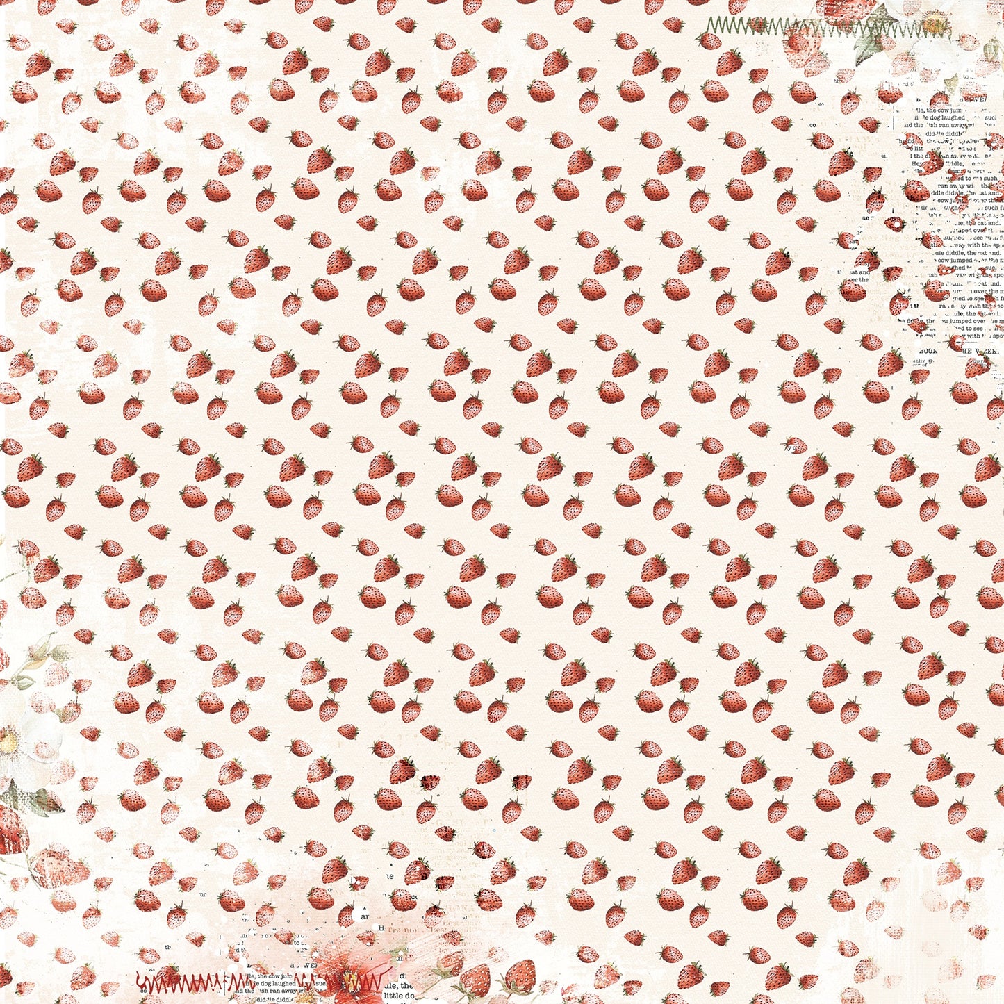 49 And Market Nature's Haven Double-Sided Cardstock 12"X12" - Strawberry Tea