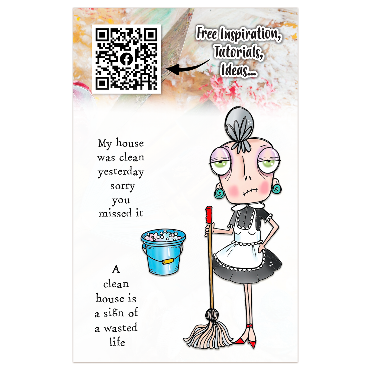 #762 - A7 Clear Stamp Set - Housework Dee