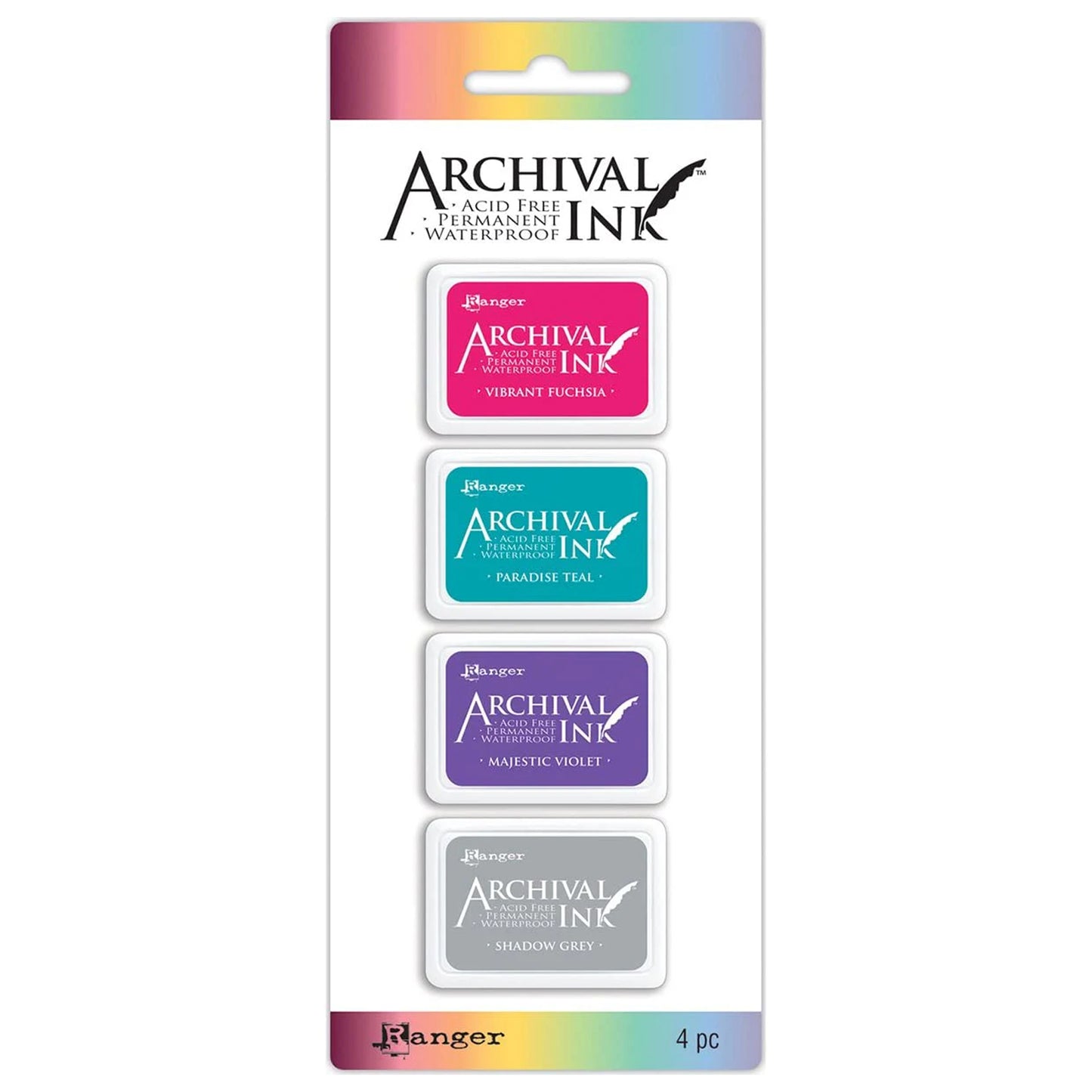 Ranger Archival Mini Ink Pads Kit 4, Multi-Colour