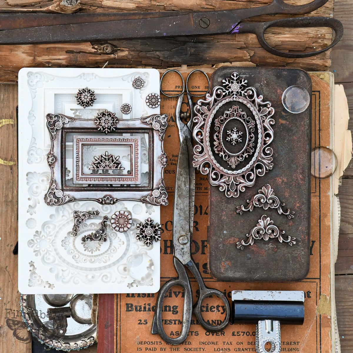 Prima Marketing Finnabair Winter Frames 5x8 Inch Decor Moulds