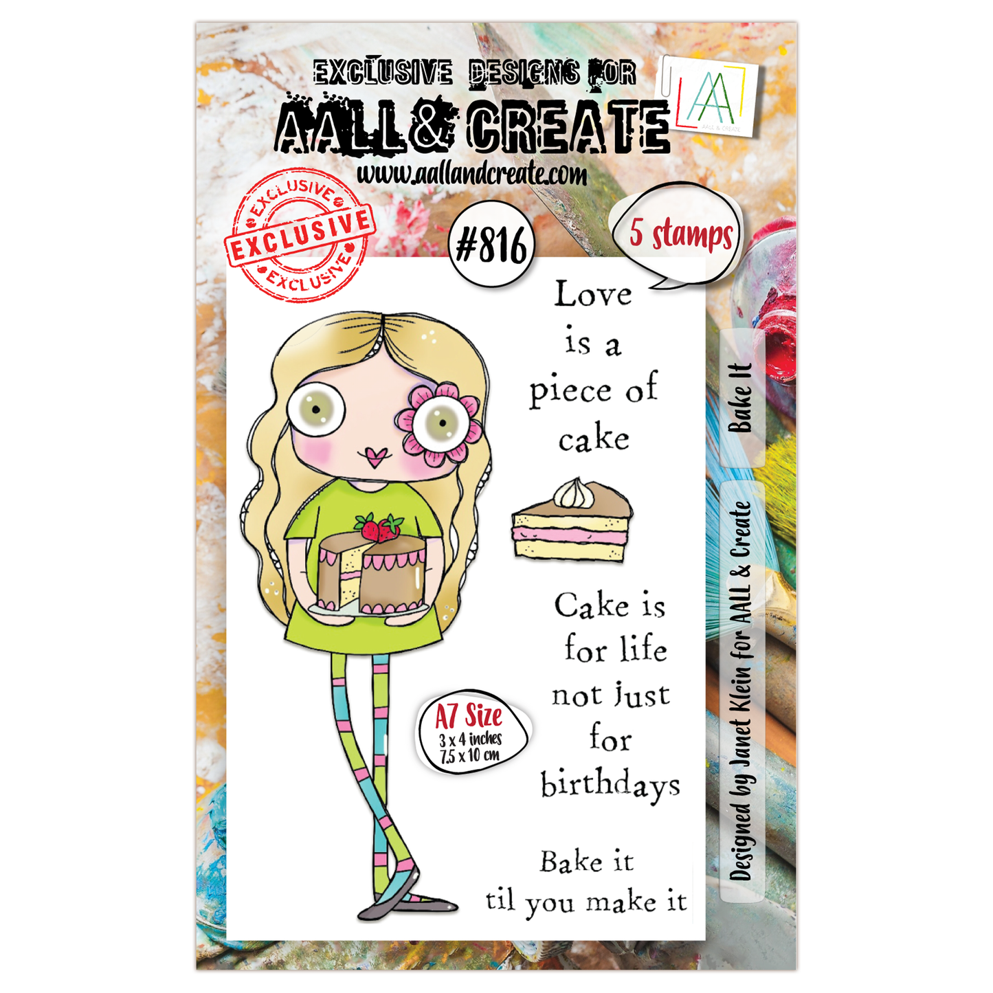 #816 - A7 Clear Stamp Set - Bake It