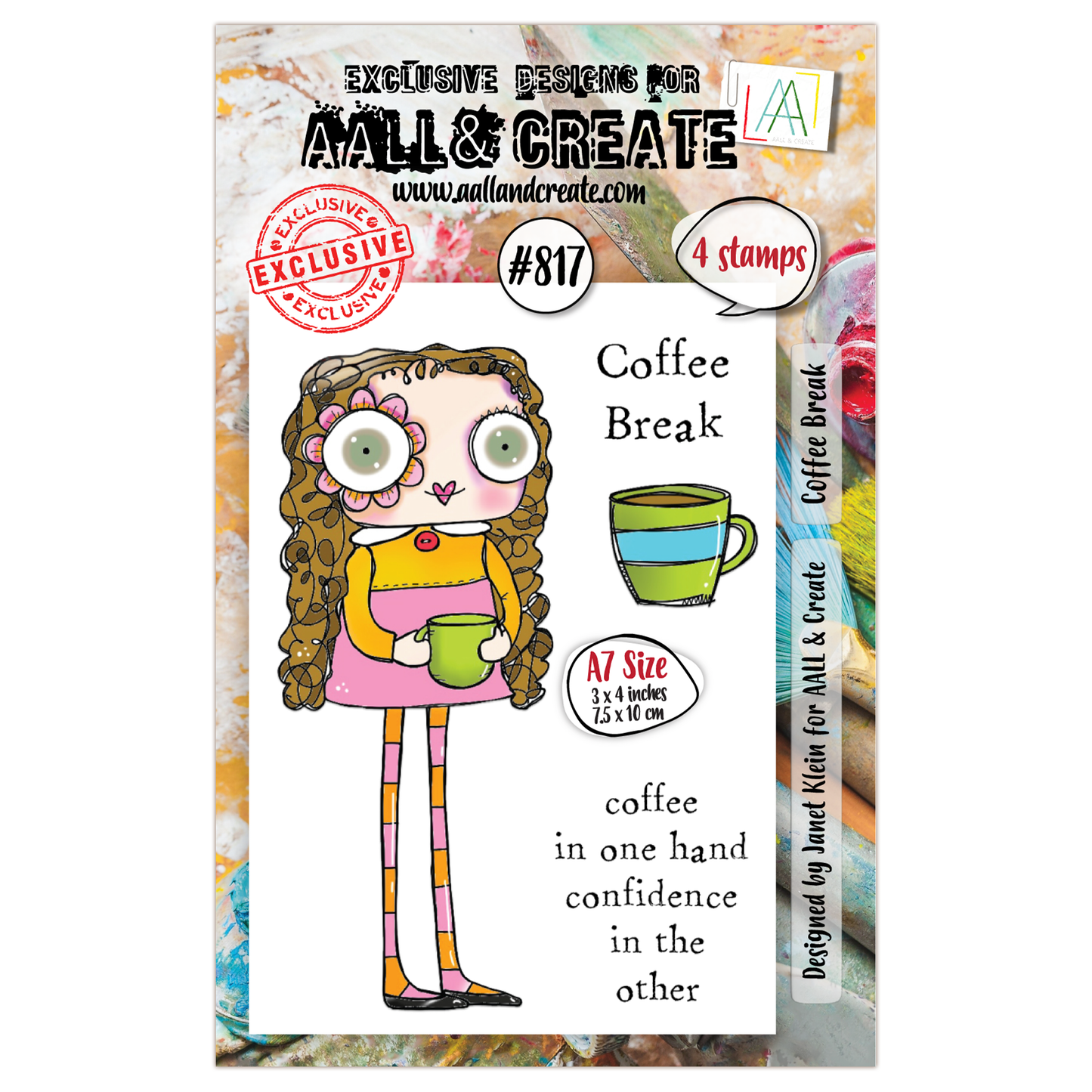 #817 - A7 Clear Stamp Set - Coffee Break