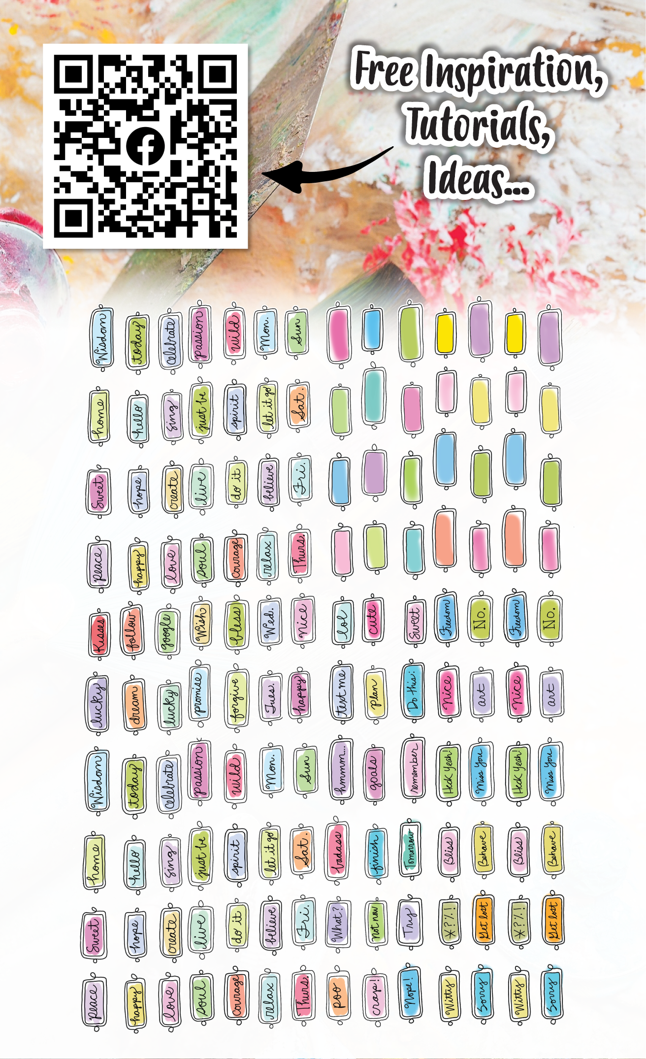 EP-8 - Ephemera Die-Cuts - Tiny Words Colour