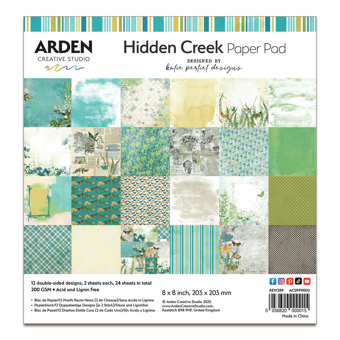 Arden Creative Studio Hidden Creek 8x8 Inch Paper Pad