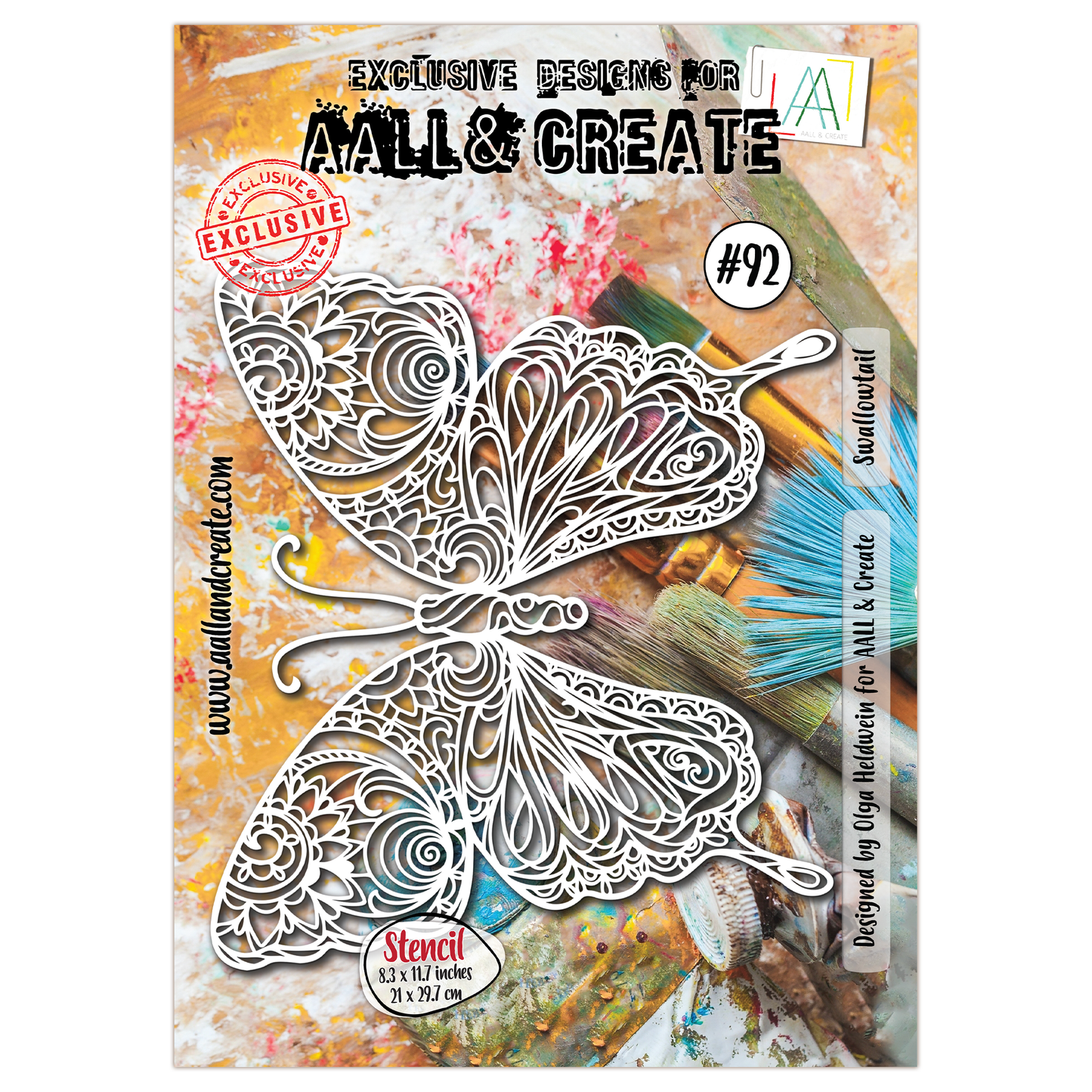#92 - A4 Stencil - Swallowtail