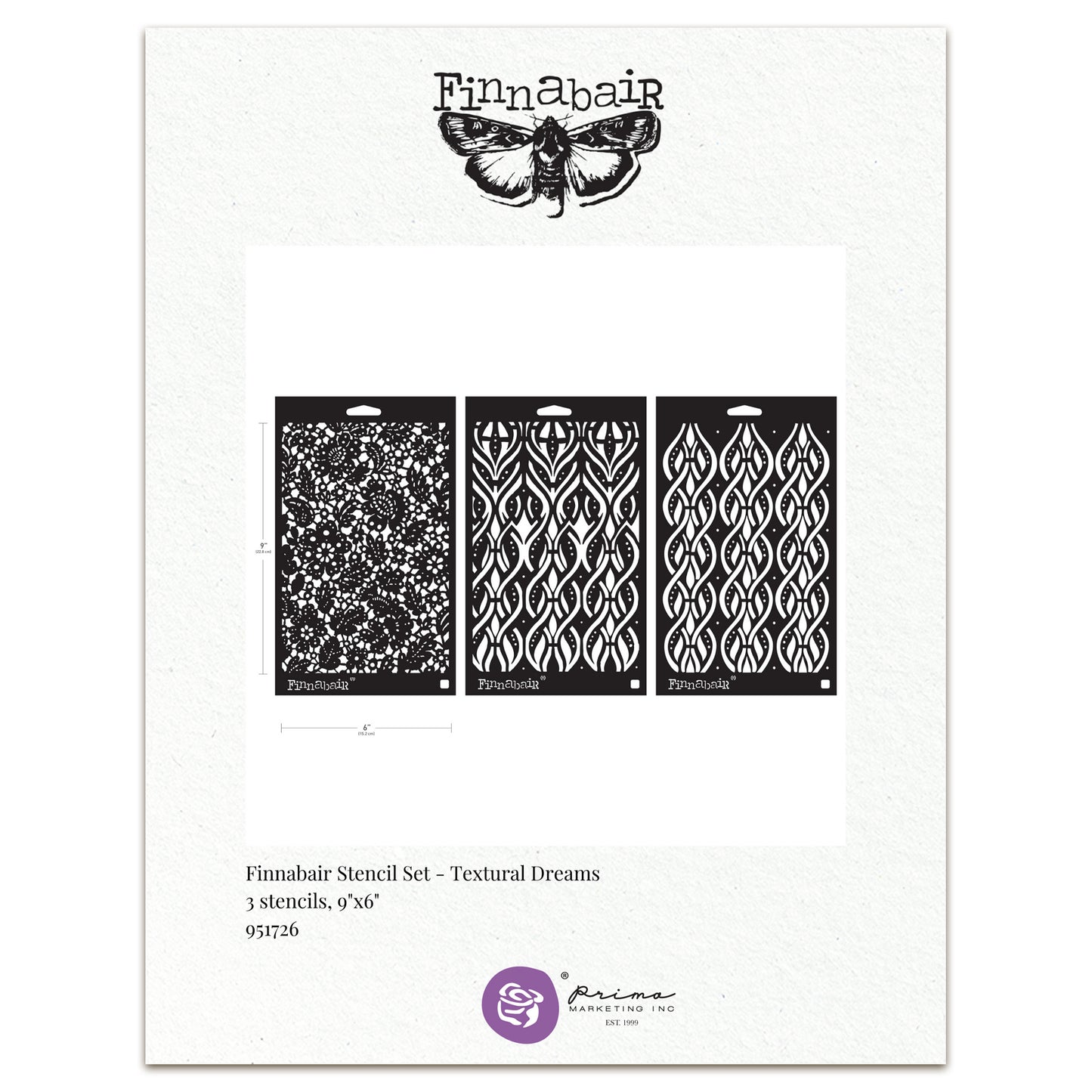 Prima Marketing Finnabair Limited Edition Stencil Set Victorian Tiles (3pcs)