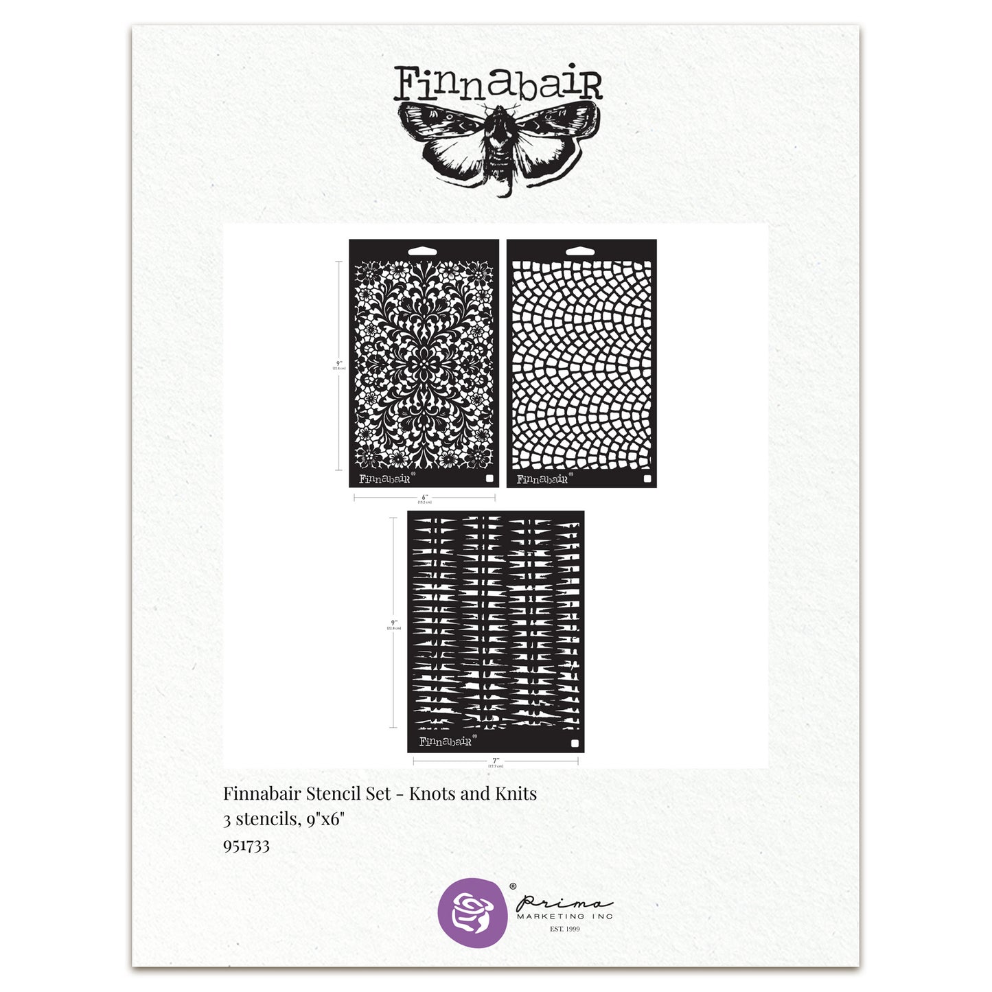 Prima Marketing Finnabair Limited Edition Stencil Set Knots & Knits (2pcs)