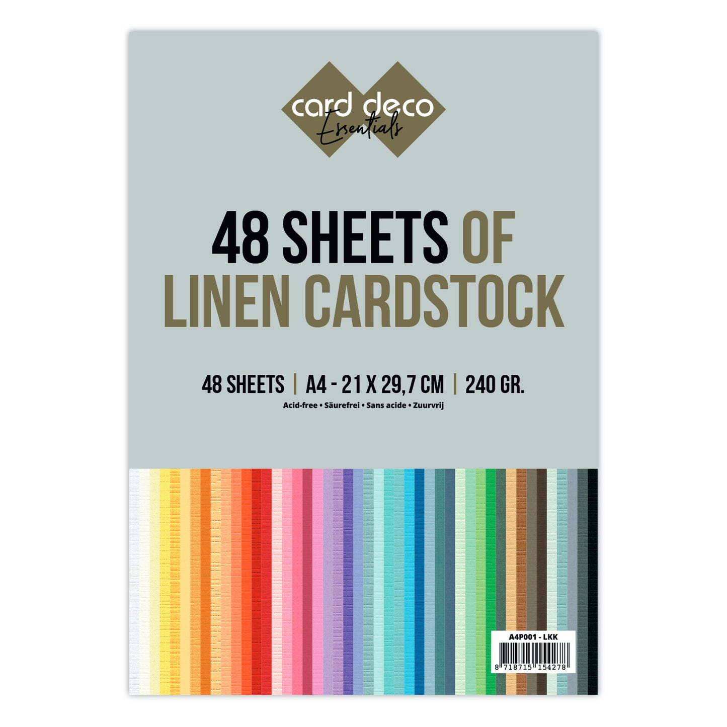 Card Deco Linen Cardstock A4 Jumbo Pack (48pcs)