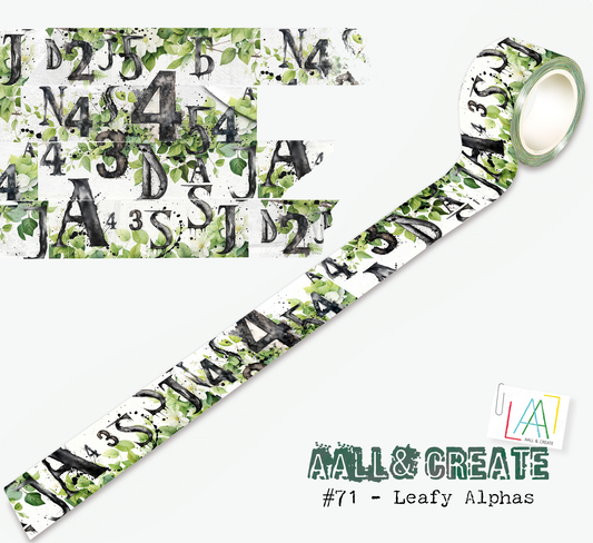 #71 - Washi Tape - Leafy Alphas (Layer-It-Up!)