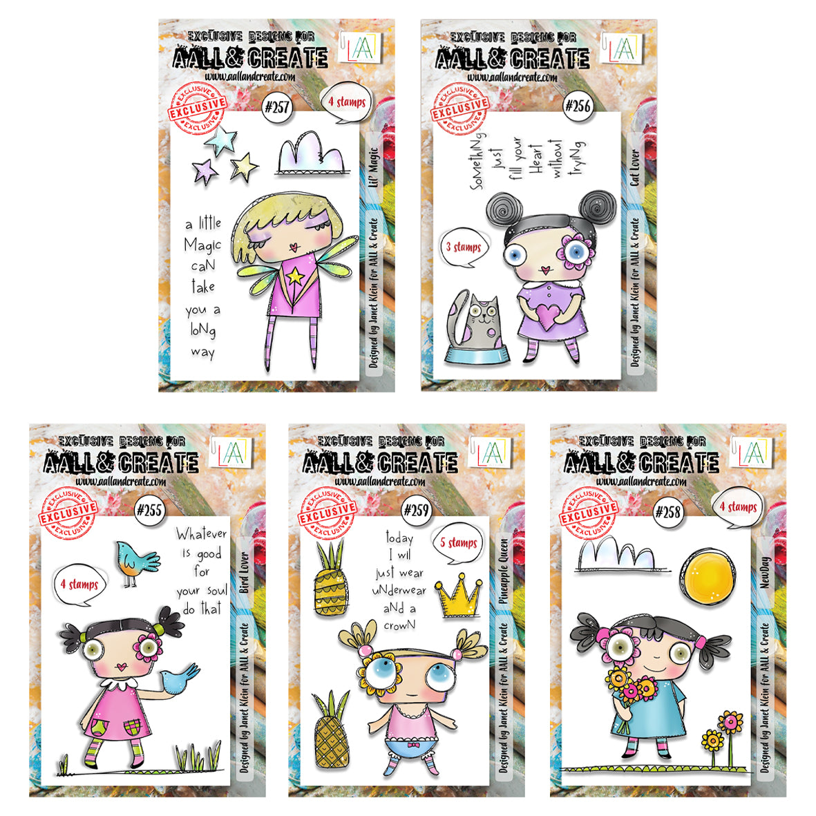 AALL & Create Set of 5x A7 Stamp sets - Lil Queen Bundle
