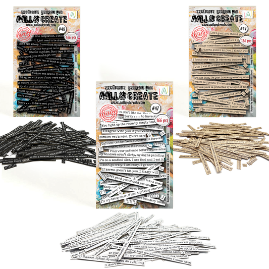 3 x Ephemera Die Cut Packs - Laugh Lines, Amusing Cuts & Funny Bone Funnies