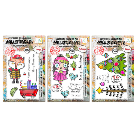 Janet Klein Holiday Fox & Friends Stamp Bundle
