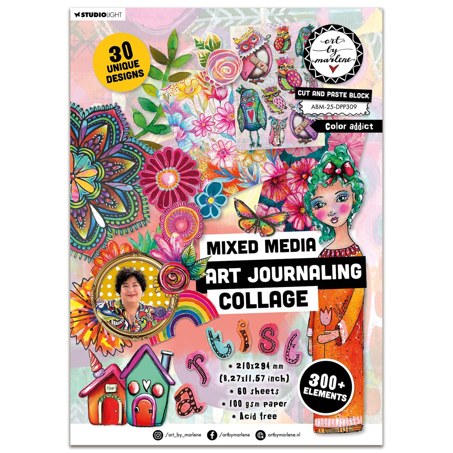 Art by Marlene Collage Paper Pad Cut & Paste Book - Colour Addict