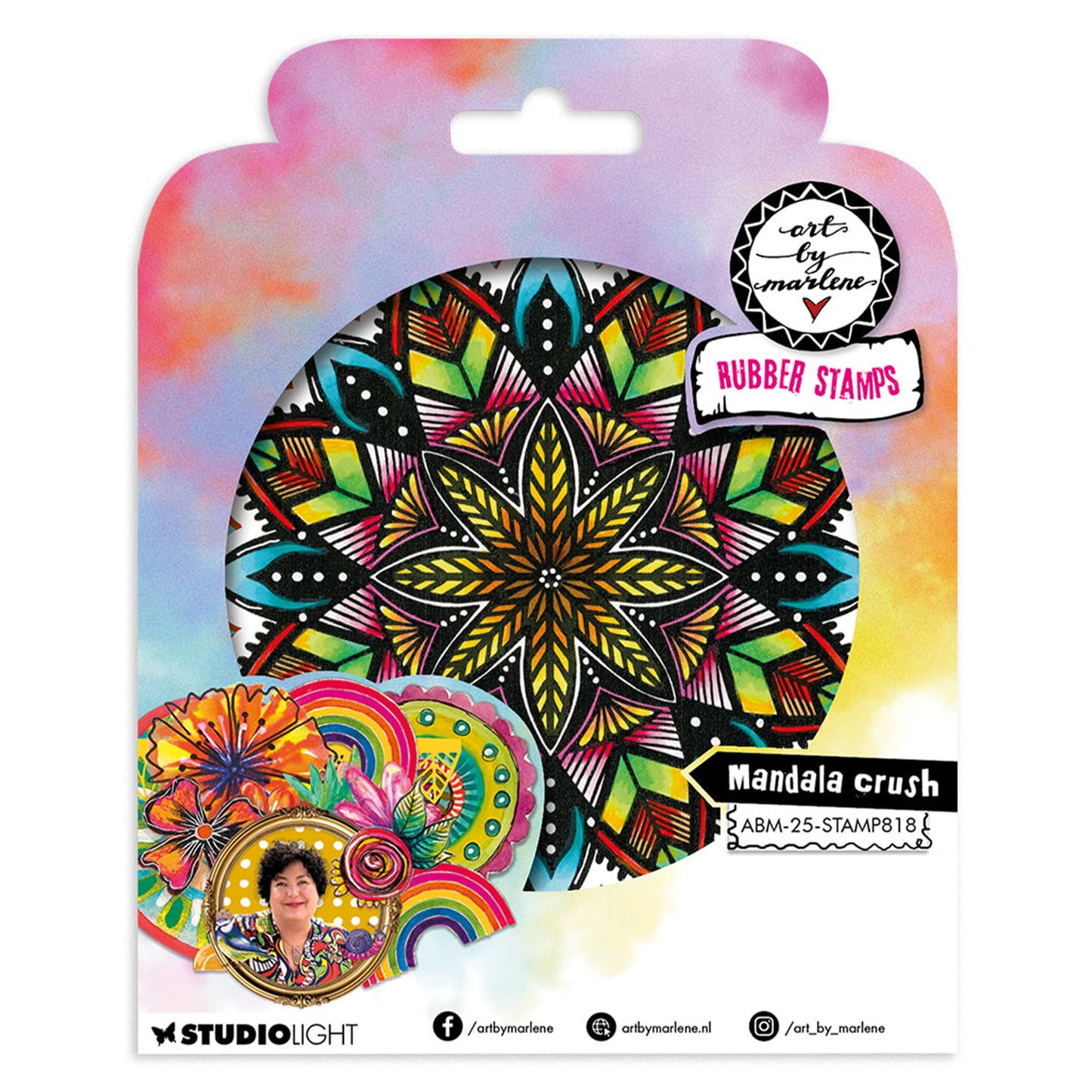 Art by Marlene Cling Rubber Stamp - Mandala Crush
