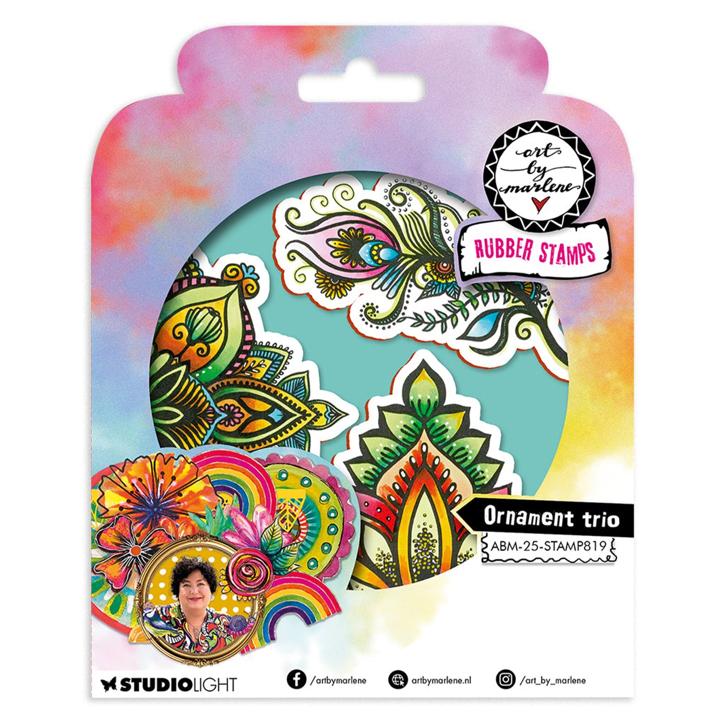 Art by Marlene Cling Rubber Stamp Set - Ornament Trio