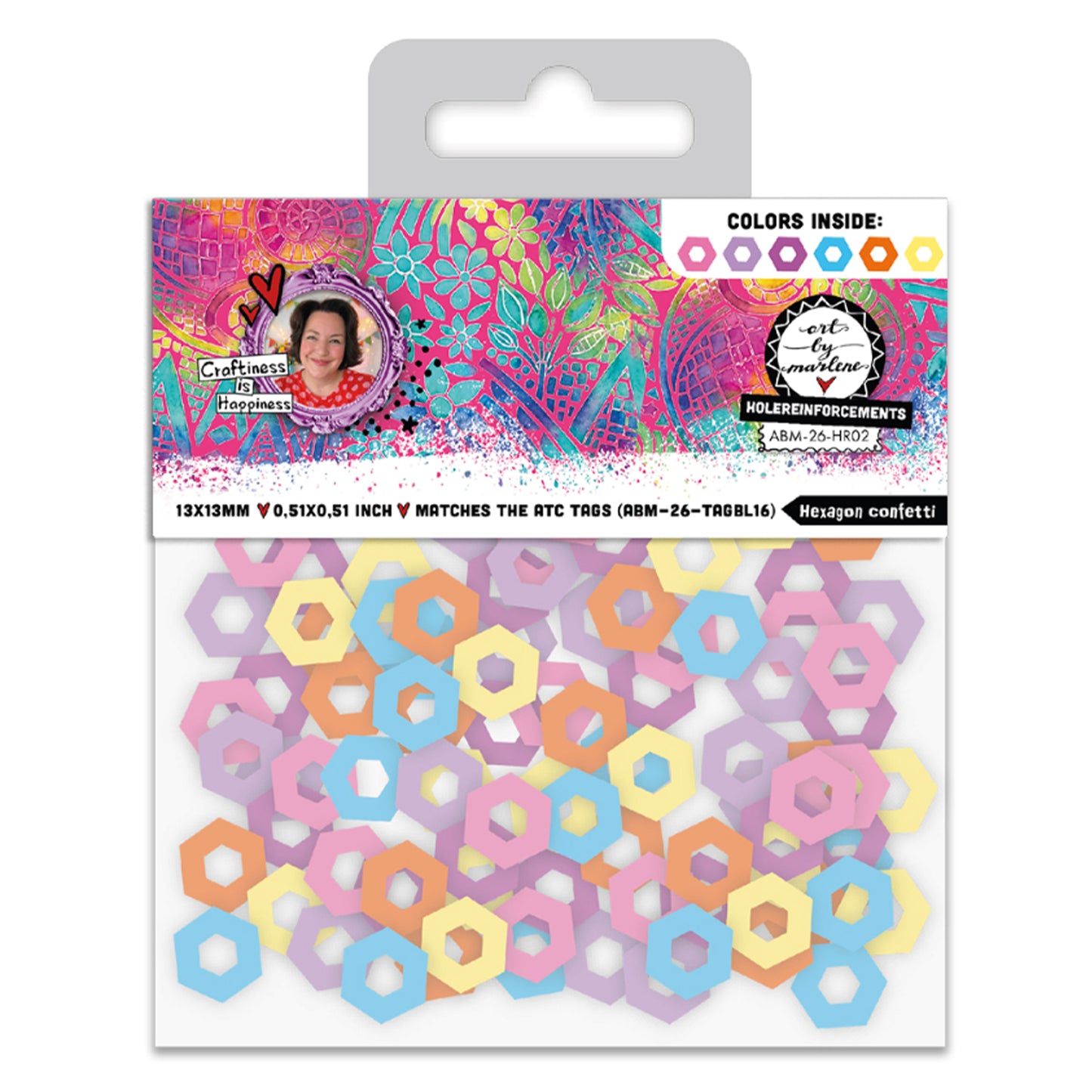 Studio Light ABM Hole-reinforcements Hexagon confetti Art By Marlene ~ Ship from 28th Aug