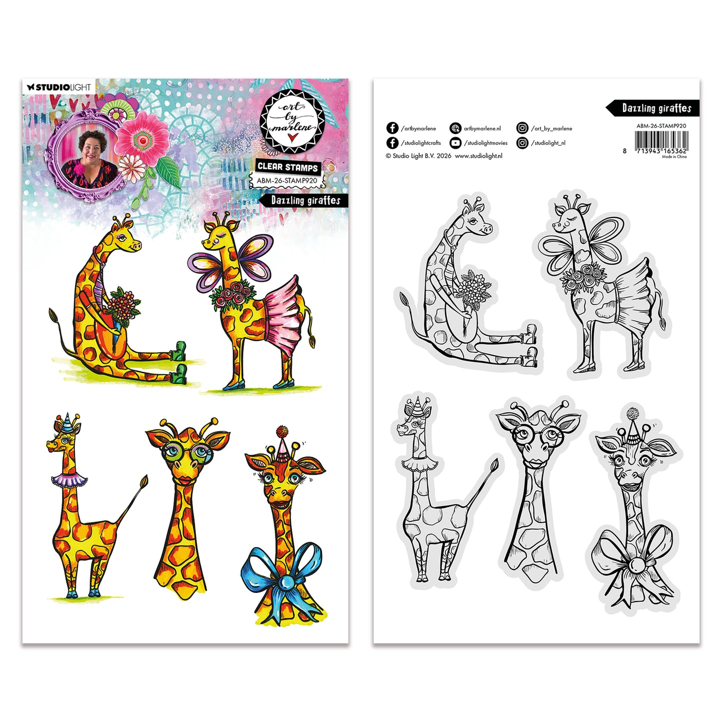 Art By Marlene Clear Stamp Dazzling giraffes Art by Marlene 148x210x3mm 5 Pieces