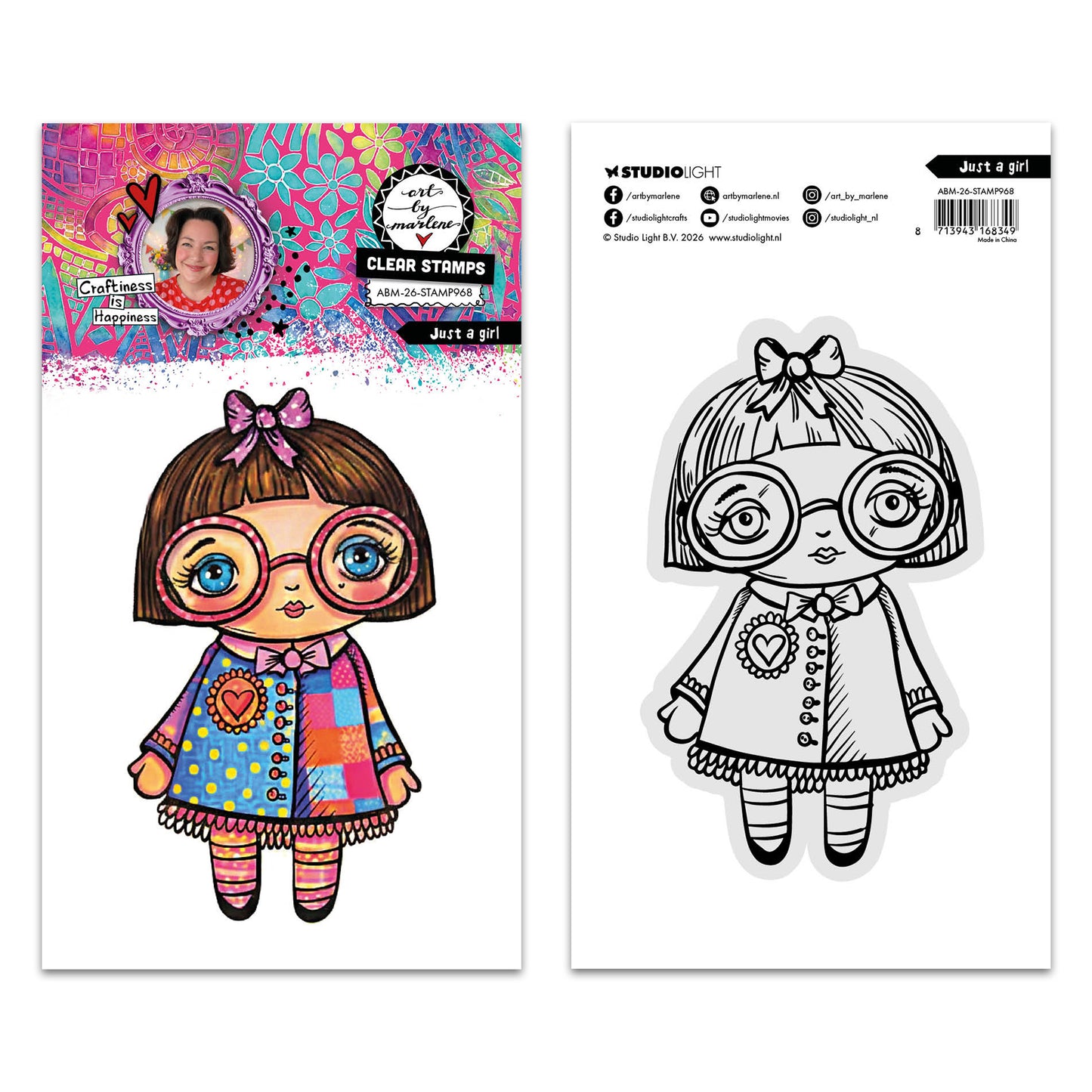 Studio Light ABM Clear Stamp Just a girl Art by Marlene ~ Ship from 28th Aug