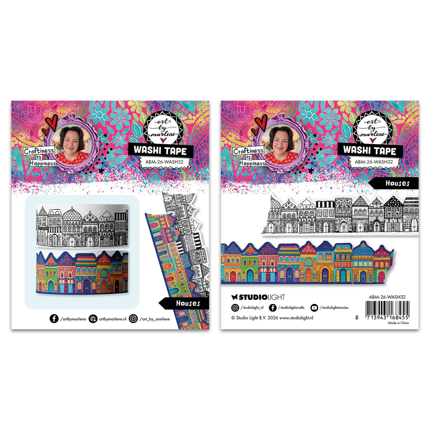 Studio Light ABM Washi tape Houses Art by Marlene ~ Ship from 28th Aug