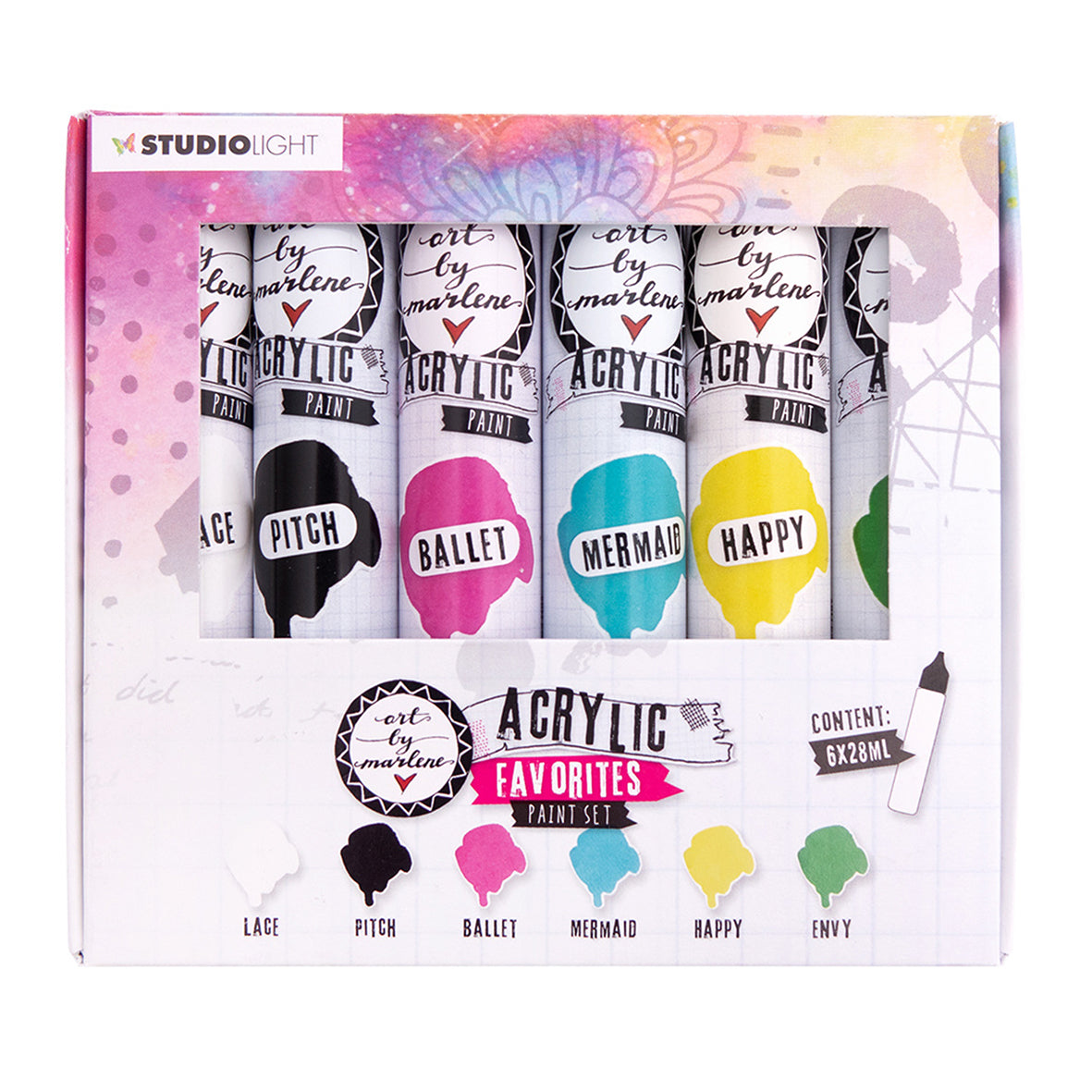 Art By Marlene Essentials Acrylic Paint Set Favorites (6x28ml)