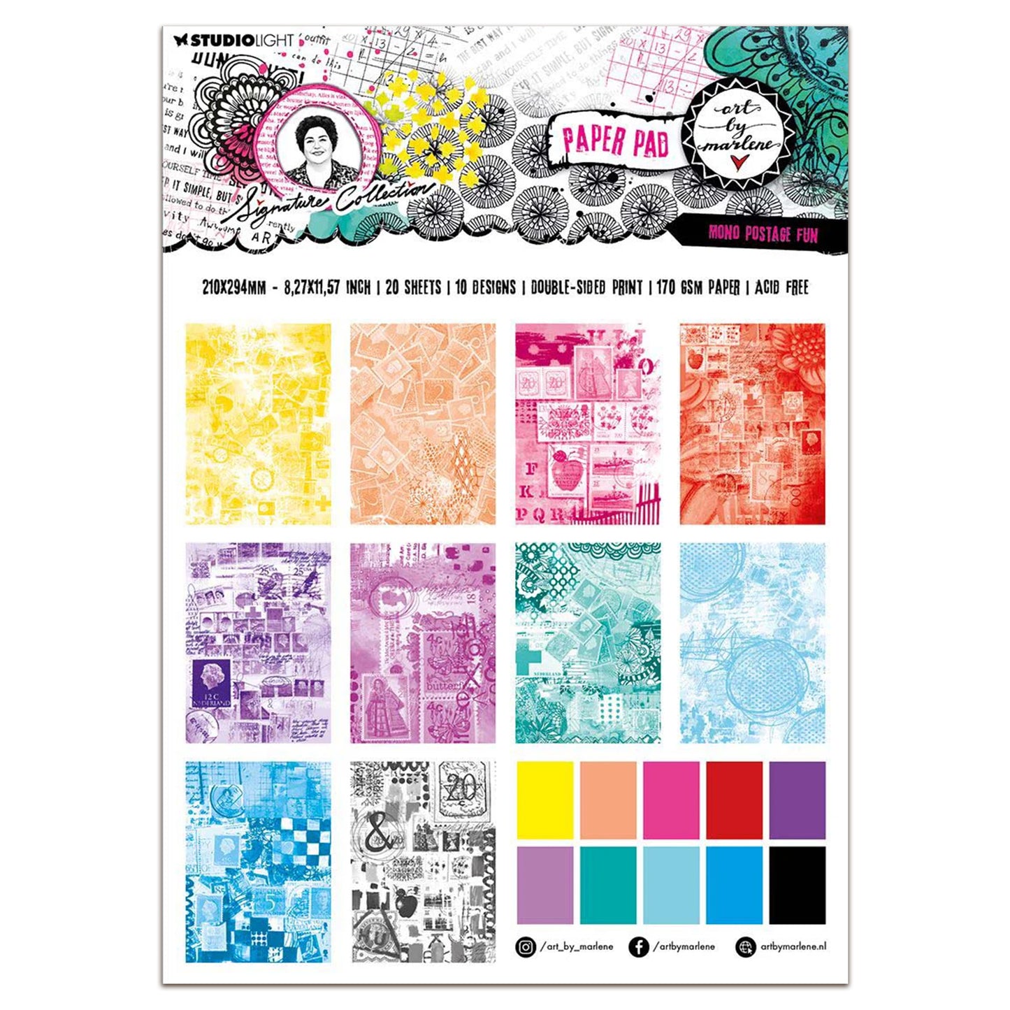 Art By Marlene Signature Collection Paper Pad Mono Postage Fun