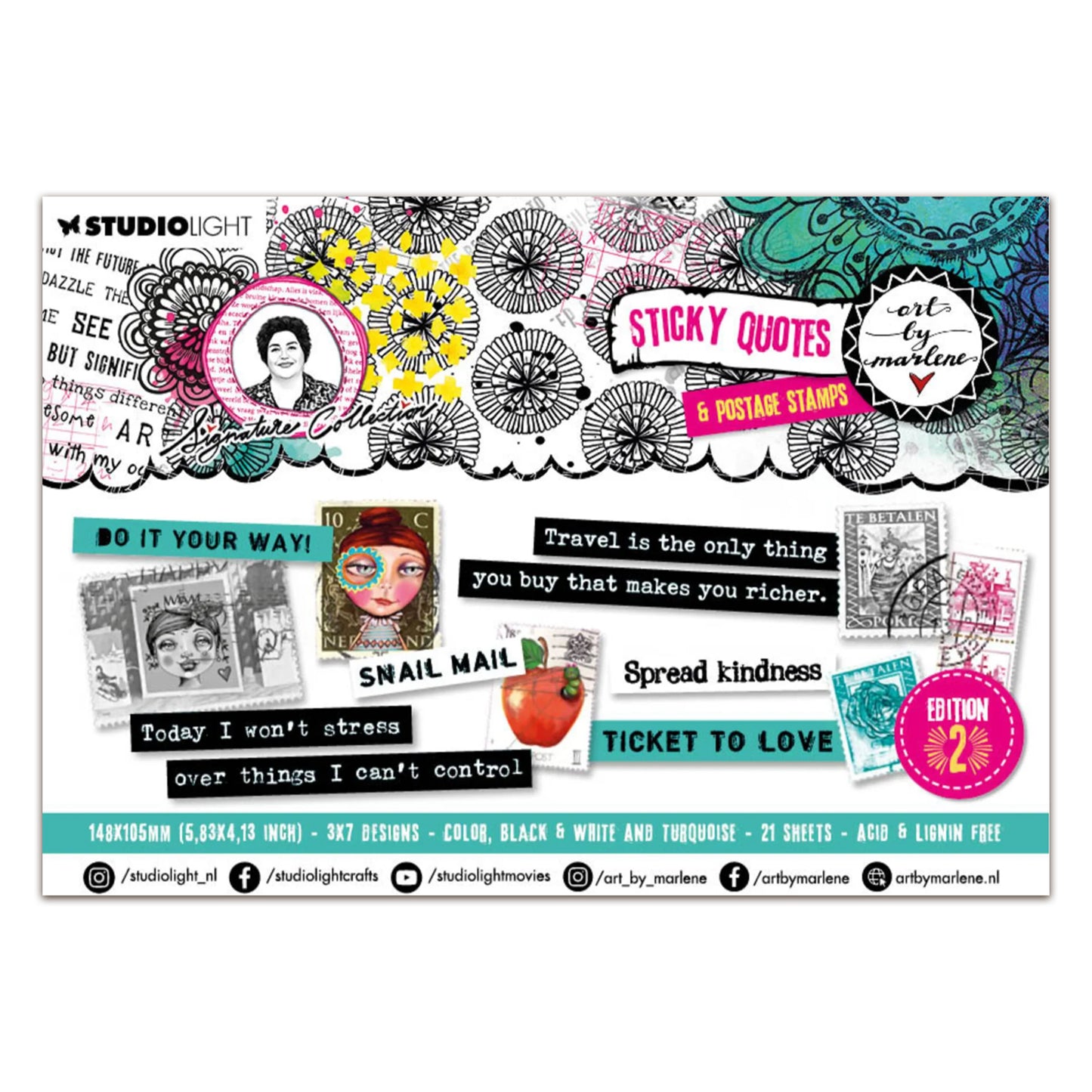 Art By Marlene Signature Collection Sticky Quotes & Postage Stamps - Edition 2