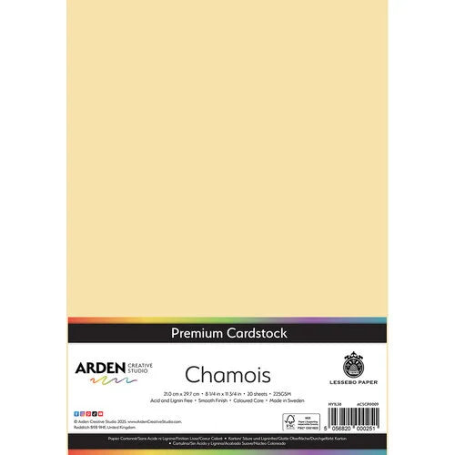 Arden Creative Studio Premium Cardstock Chamois A4 225gsm 20 Pack