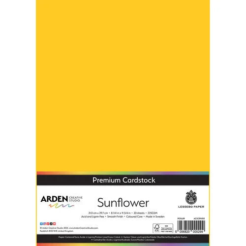 Arden Creative Studio Premium Cardstock Sunflower A4 225gsm 20 Pack
