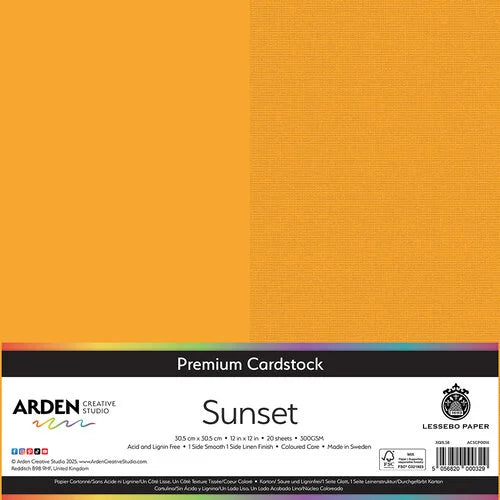 Arden Creative Studio Premium Cardstock Sunset 12in x 12in 300gsm 20 Pack