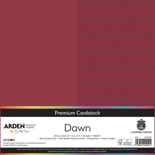 Arden Creative Studio Premium Cardstock Dawn 12in x 12in 300gsm 20 Pack
