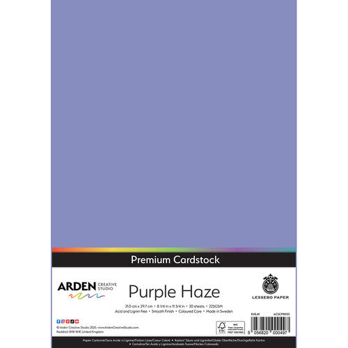 Arden Creative Studio Premium Cardstock Purple Haze A4 225gsm 20 Pack