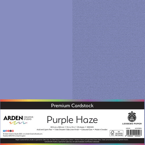 Arden Creative Studio Premium Cardstock Purple Haze 12in x 12in 300gsm 20 Pack