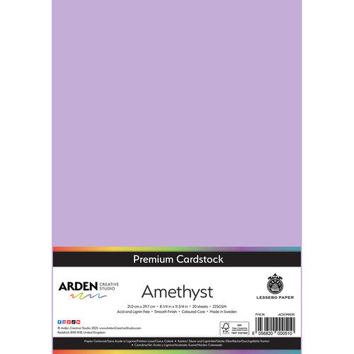 Arden Creative Studio Premium Cardstock Amethyst A4 225gsm 20 Pack