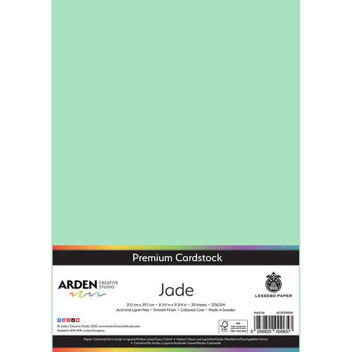 Arden Creative Studio Premium Cardstock Jade A4 225gsm 20 Pack