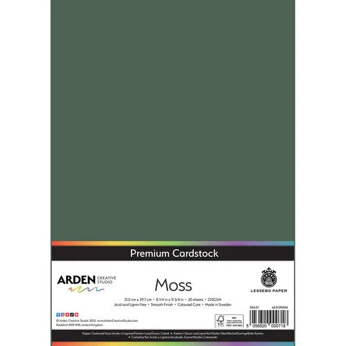 Arden Creative Studio Premium Cardstock Moss A4 225gsm 20 Pack