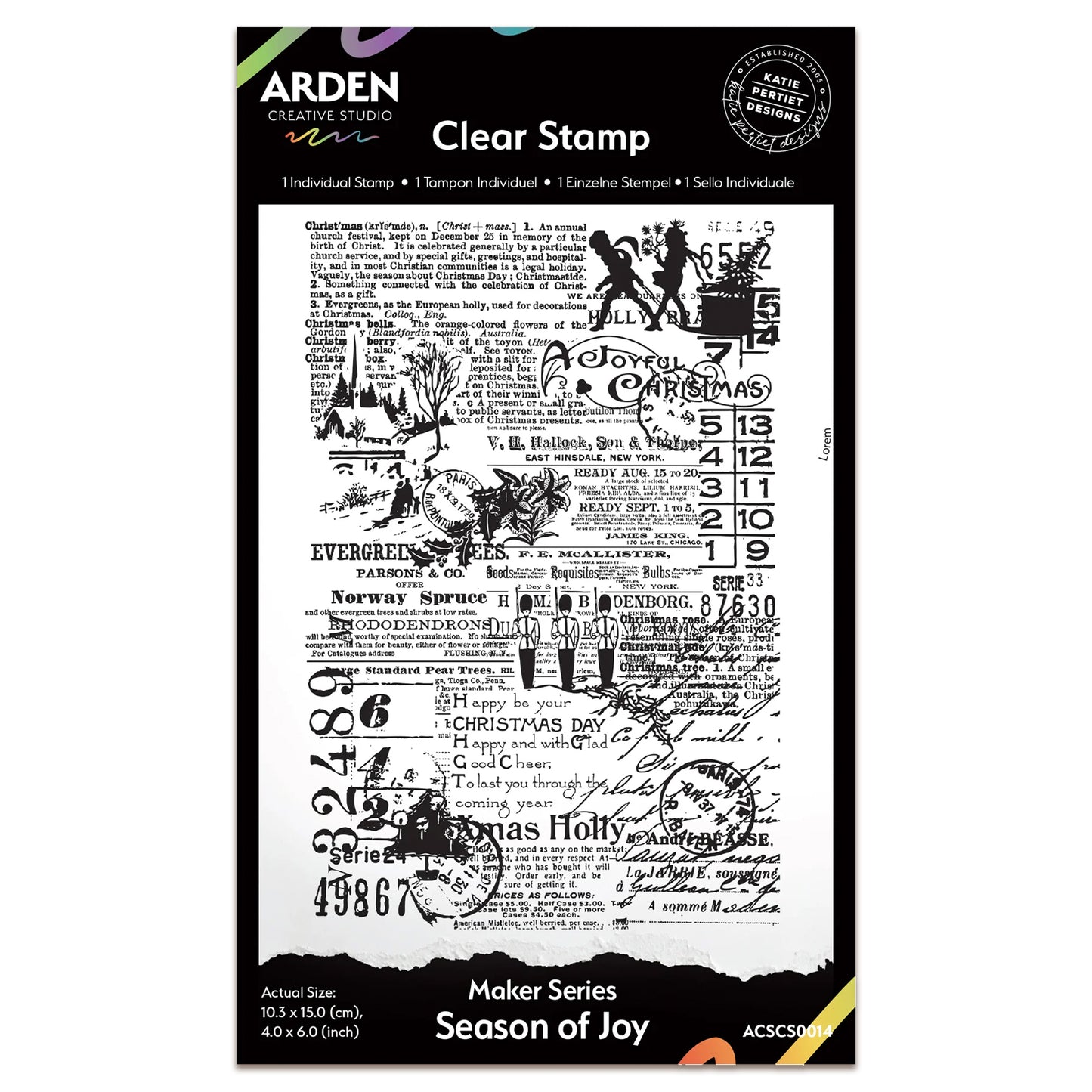 Arden Creative Studio Maker Series Season of Joy 4in x 6in Background Stamp