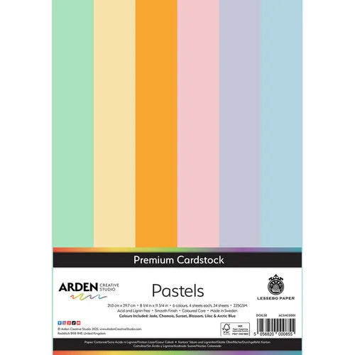 Arden Creative Studio Premium Cardstock Pastels A4 225gsm 24 Pack