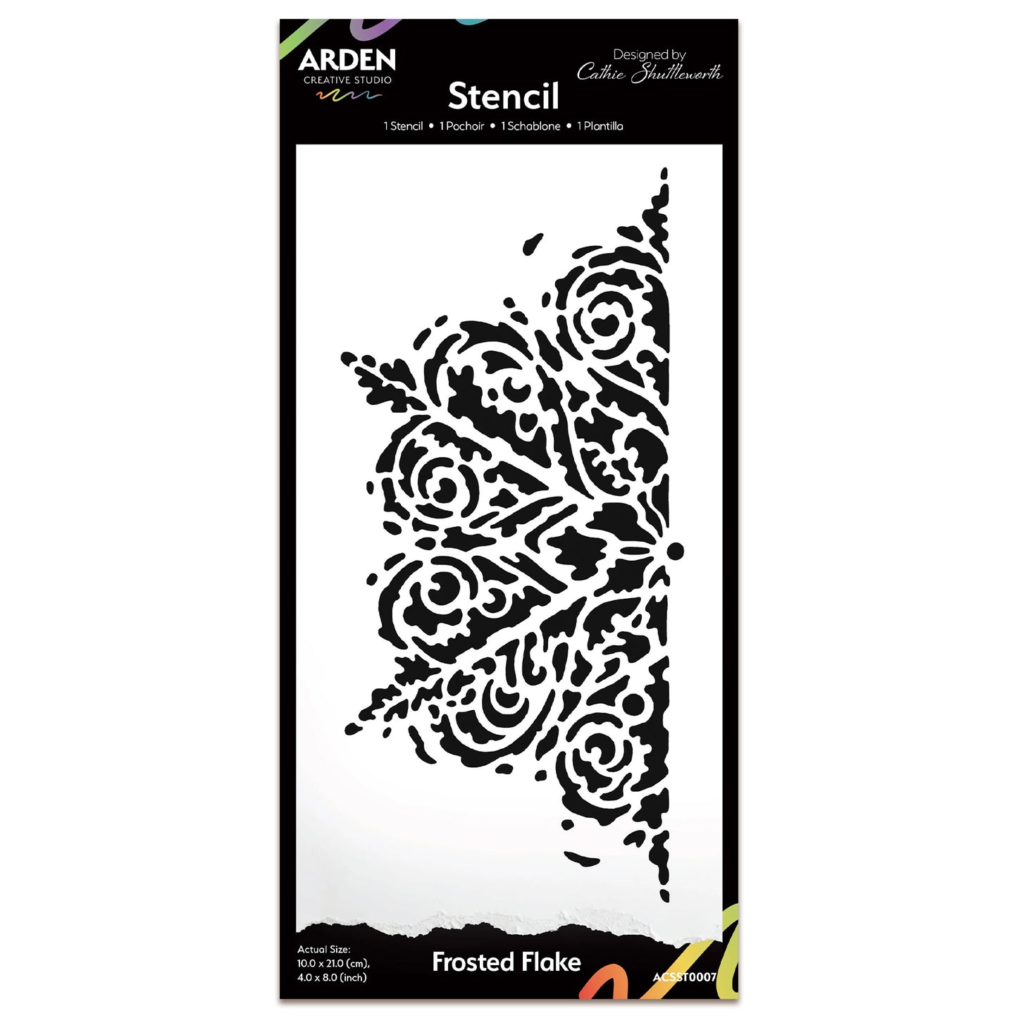 Arden Creative Studio Frosted Flake 4in x 8in Stencil