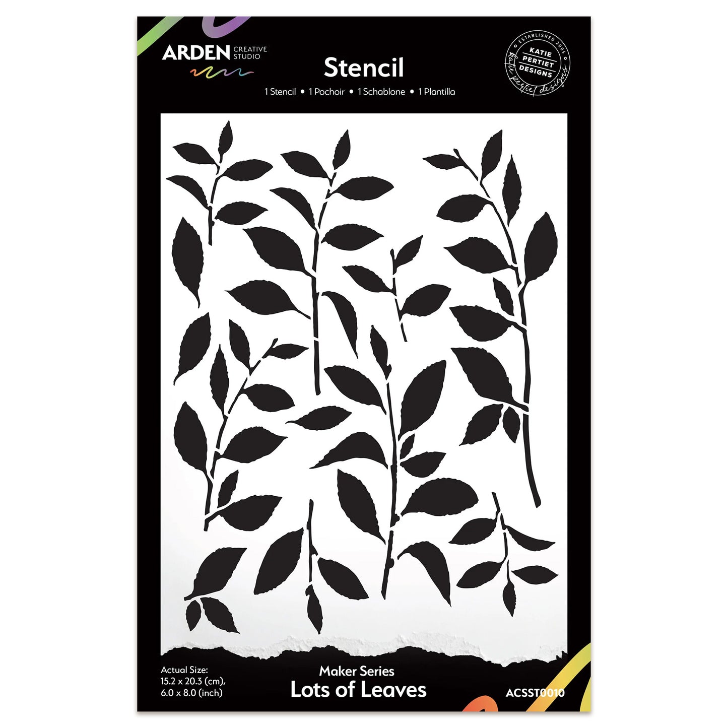 Arden Creative Studio Maker Series Lots of Leaves 6in x 8in Stencil